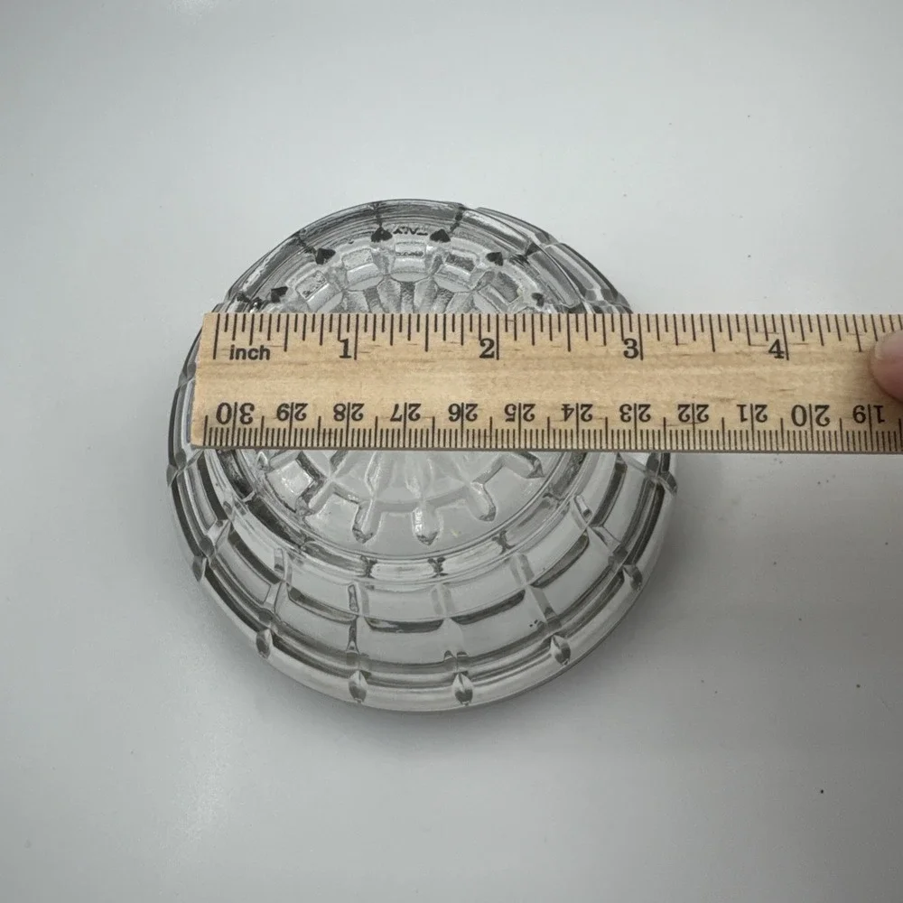 Vintage‎ Cut Glass Bowl Silver Plated Rim Salad Fruit Nut Bowl Italy 4.5